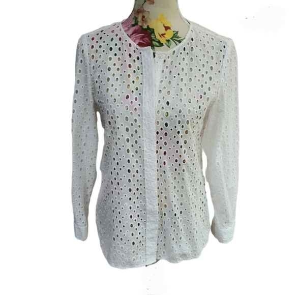 Sussan White Broderie Anglaise Shirt - Picture 2 of 7